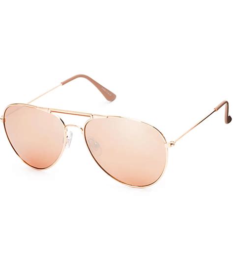 Accomplice Rose Gold Aviator Sunglasses at Zumiez : PDP