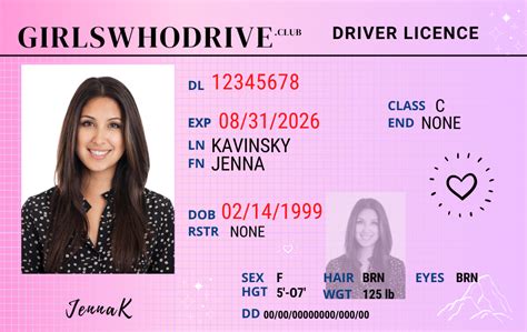 FREE Editable Driver's License Template - Girls Who Drive