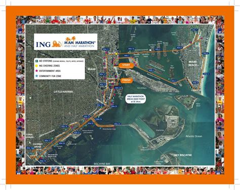 ING Miami Marathon 2012 course map | Miami marathon, Ocean key, Little havana