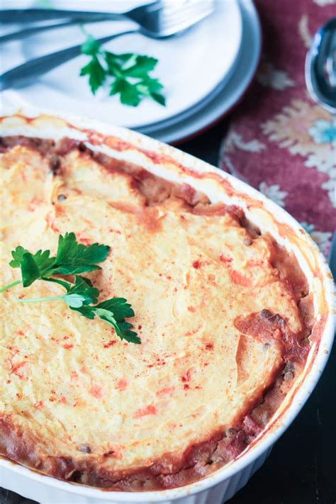 Lentil Vegetarian Cottage Pie (dairy free, gluten free) ~ Veggie Inspired