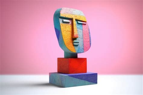 Premium AI Image | Symphonic Face Statue Representing Self Reflection