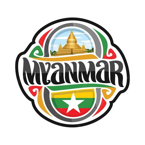 Premium Vector | Myanmar Sticker Flag Logo Badge Travel Souvenir Illustration