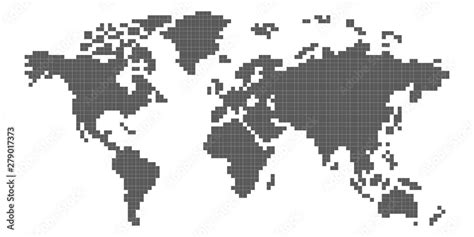 World map pixel art Stock Vector | Adobe Stock