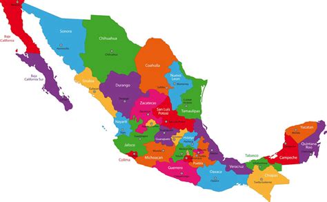 Mapa de México con capitales - Mapa de México