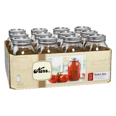 Kerr Quart (32oz) Mason Jars, 12 Pack