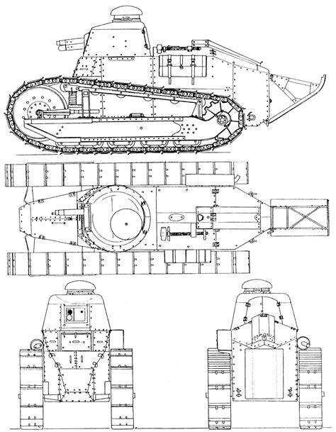 Renault FT blueprint Crusader Tank, Ww1 Tanks, Airplane Crafts, Tank ...