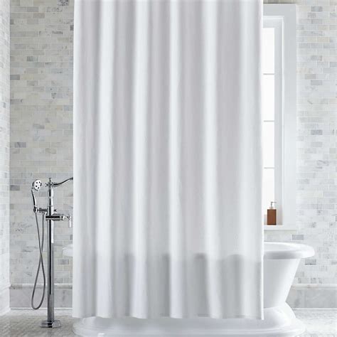 Pebble Matelassé White Extra-Long Shower Curtain + Reviews | Crate & Barrel