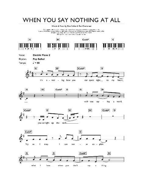 When You Say Nothing At All | Sheet Music Direct