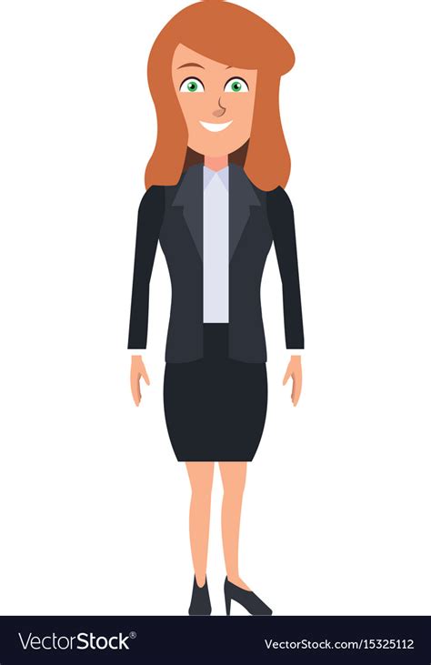 Business woman standing cartoon employee Vector Image