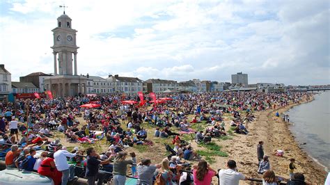 Herne Bay air show featuring Red Arrows and Eurofighter Typhoon ...