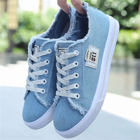 Canvas Flats Shoes Women Casual Flats Lace-up Canvas Shoes Fashion ...