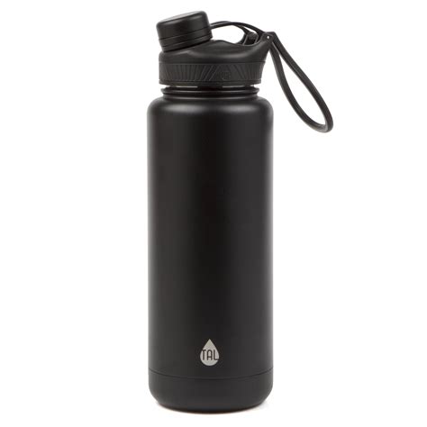 Tal 40 Ounce Double Wall Vacuum Insulated Stainless Steel Ranger Pro Water Bottle, Black ...