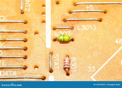 Resistors on circuit board stock image. Image of transistor - 12074553