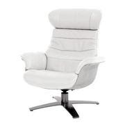 Enzo Pure White Leather Swivel Chair | El Dorado Furniture