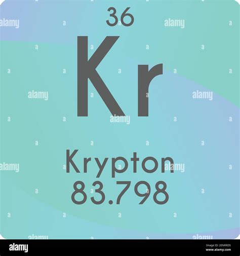 Kr Krypton Noble gas Chemical Element vector illustration diagram, with ...