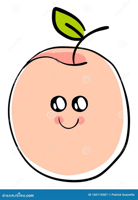 Cute Apricot Character With Thumbs Up Cartoon Vector | CartoonDealer ...