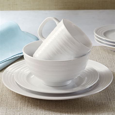 16-Piece Dinnerware Set, White Porcelain Everyday Dishes Service for 4 Oven Safe | eBay