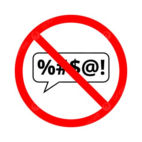 No Cursing Sign, No Cursing, No Swearing, No Profanity PNG and Vector ...