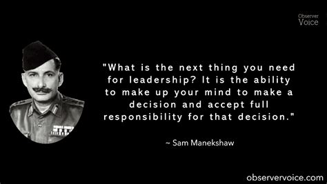 Sam Manekshaw Quotes - Observer Voice