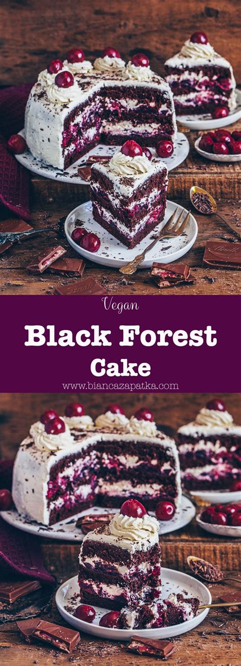 Vegan Black Forest Cake (easy recipe) | Schokokuchen mit kirschen, Kirschtorte, Waldkuchen