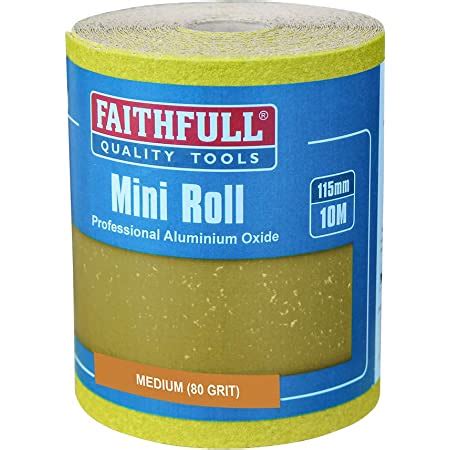 Faithfull FAIAR10120Y 10M Fine (120 Grit) Sandpaper Roll Yellow (Std) 115mm x 10M : Amazon.co.uk ...