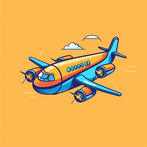 Premium AI Image | Airplane cartoon logo 15