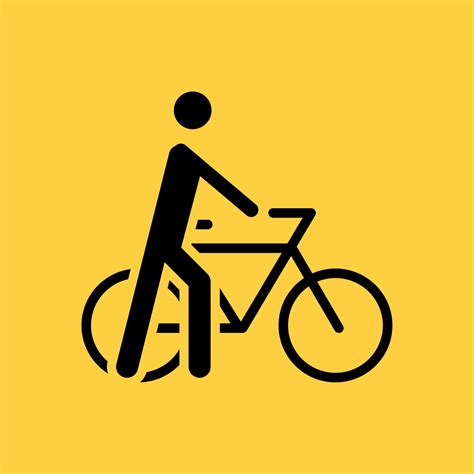 Walk your bike sign. 4084750 Vector Art at Vecteezy