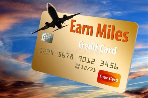 Credit Card that Rewards Users with Airline Miles and Points. Stock ...