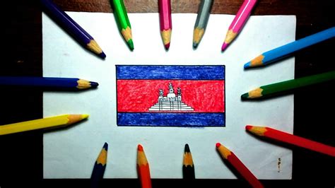 How to draw the Cambodia National Flag | Cara menggambar Bendera ...