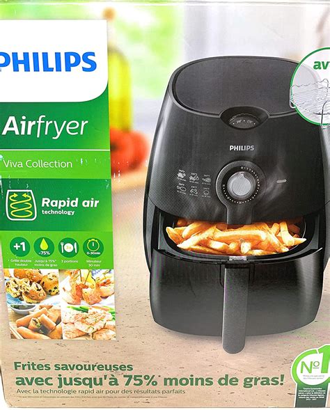 Philips HD9226/23 Viva Airfryer 1.8lb/2.75qt Black Fryer with Double ...