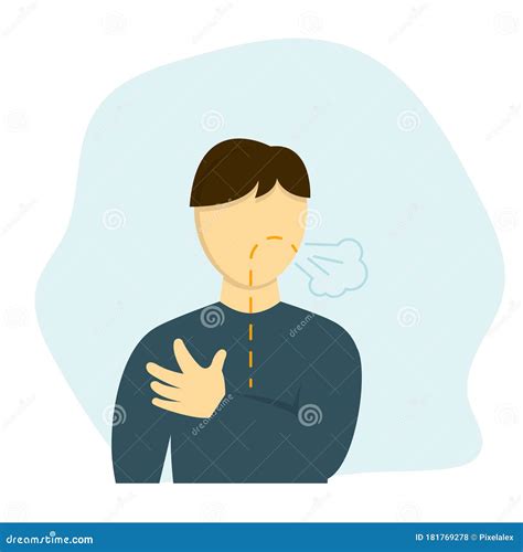 Man Has Shortness of Breath Vector Illustration Stock Vector ...