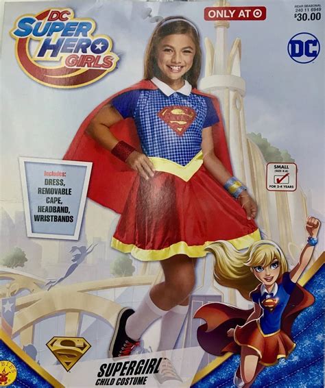 DC Super Hero Girls Costume Supergirl Child Small 4-6 Halloween Dress ...