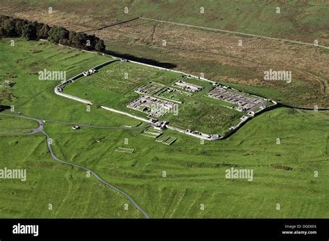 aerial view of Housesteads Fort, the most complete Roman Fort in ...