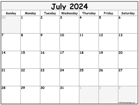 Calendar Pages To Print July 2024 - Carla Cosette