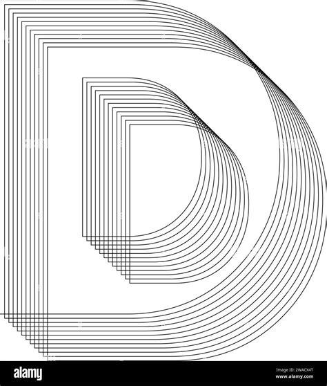 D Letter logo design element. 3D Geometric letter. Streetwear stile. Impossible shape, optical ...