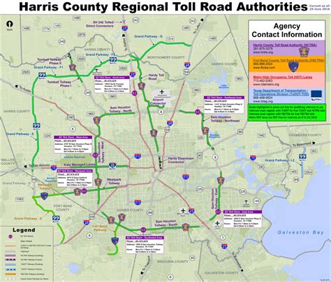 Map Of Harris County, Texas (Houston Area) Toll Roads Free For - Harris ...