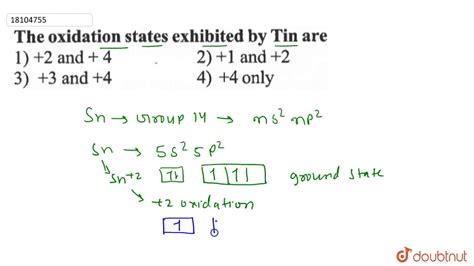 The oxidation states exhibited by Tin are - YouTube