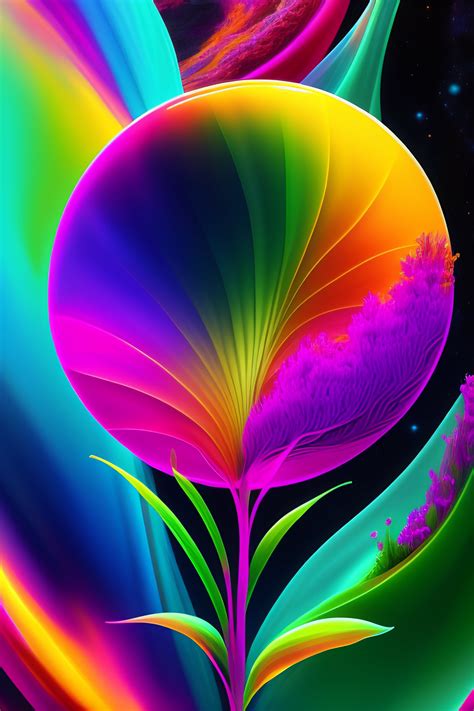 Lexica - Colorful cosmic entities biological plants paint cyberpunk