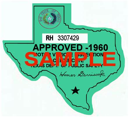 1960 Texas Inspection Sticker - $25.00 : Bob Hoyts Classic Inspection Stickers, Add a Final ...