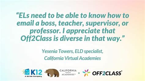 Off2Class helps ESL specialists at California Virtual Academies to prepare English Learners with ...