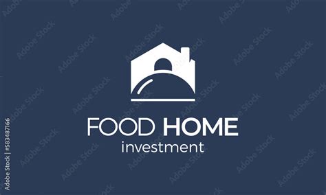 food home logo inspiration vector cloche dome food cover with house symbol for outdoor menu dish ...