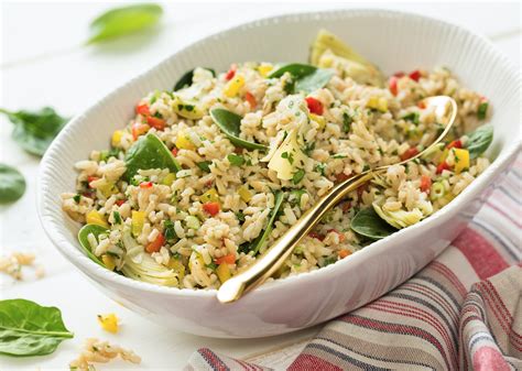 Brown Rice Salad With Spinach, Artichokes, and Feta Vinaigrette - Super Safeway