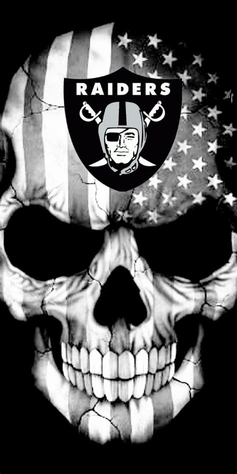 Skull with American Flag and Oakland Raiders Logo