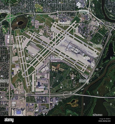 aerial photo map of Minneapolis St Paul International Airport, Minnesota Stock Photo - Alamy