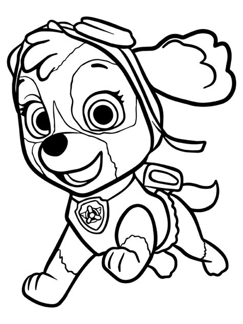 Skye and Rubble from Paw Patrol Coloring Pages - Free Printable ...