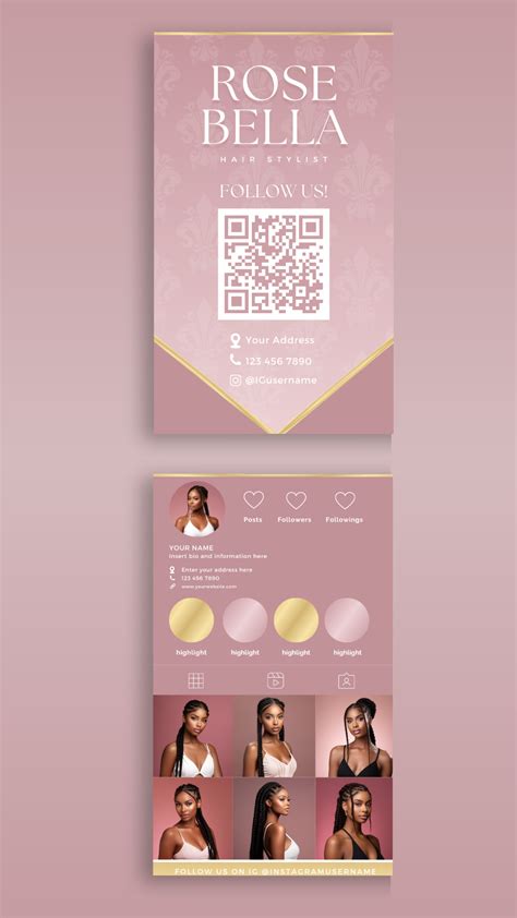 Gold Instagram Business Card QR Code Card Template Digital - Etsy in 2023 | Instagram business ...