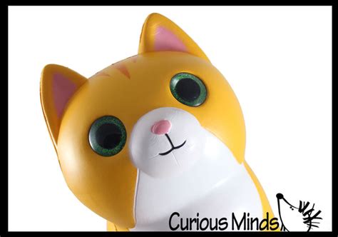 JUMBO Cat Squishy Slow Rise Foam Pet Animal Toy - Scented Sensory, Str | Curious Minds Busy Bags