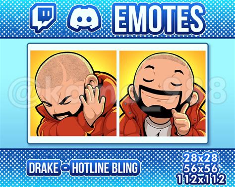 Twitch Emote 2x Drake Hotline Bling / HOTLINE BLING / Funny / Meme / Kawaii / Cute / Discord ...