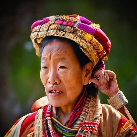 Sikkimese people in traditional attire gathered for a meeting on Craiyon