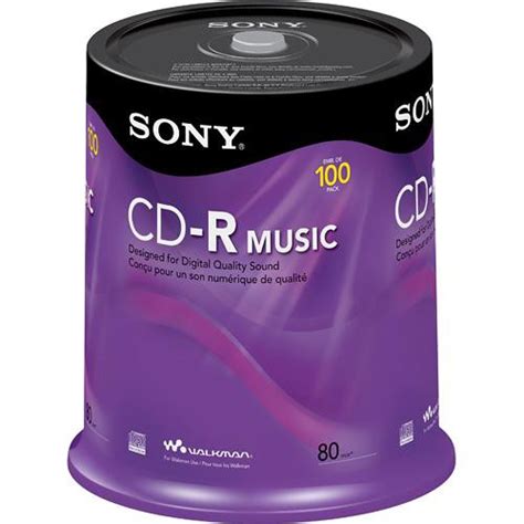 Sony CD-R Music Recordable Compact Disc 100CRM80RS B&H Photo